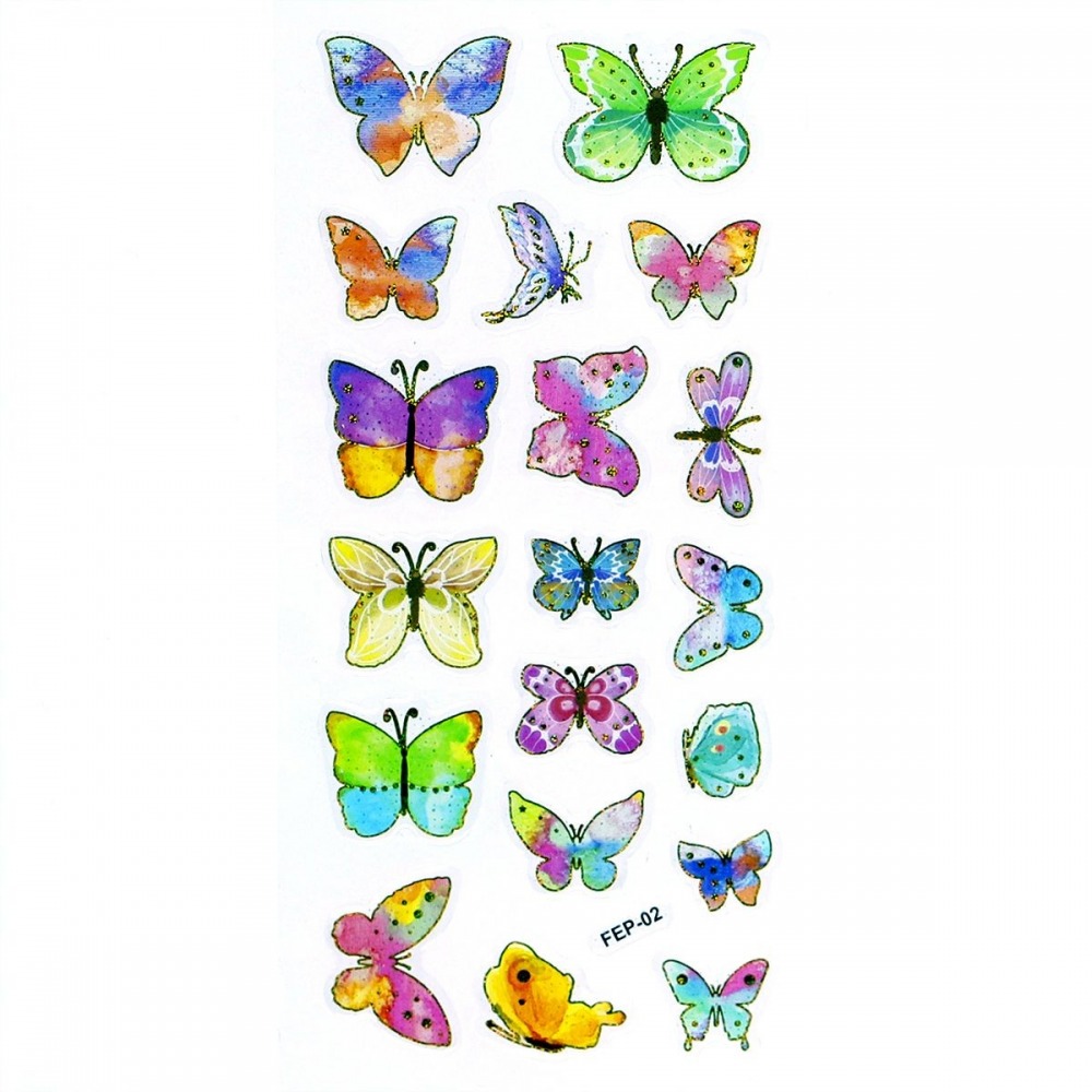 3D Glitzer Schmetterlinge Aufkleber Titanum Craft-Fun Serie