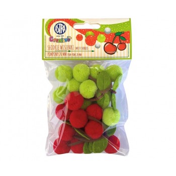 Deko Pompons Süßkirschen 20...