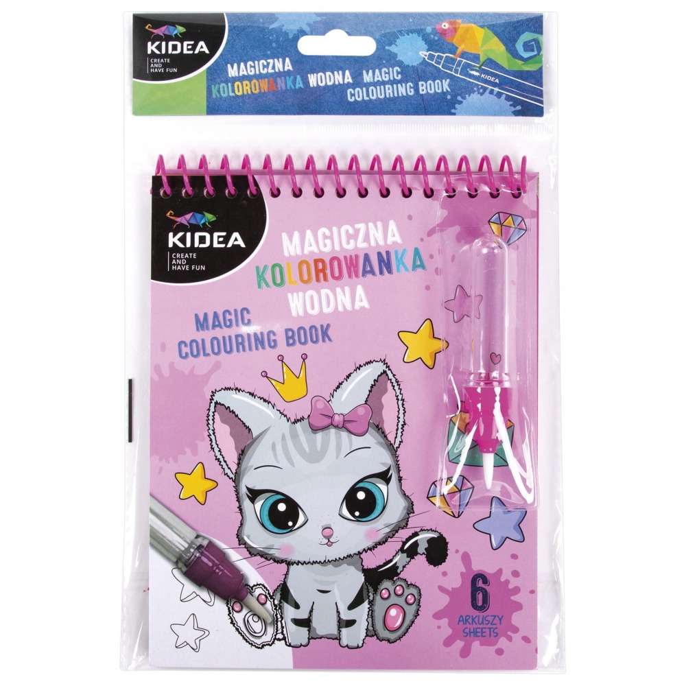 Magic Water Coloring Book with the Kidea cat marker