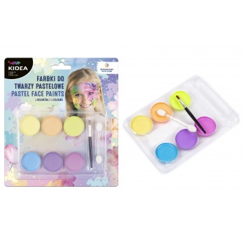 Pastel face paints 6 colors...