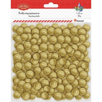 Goldglitter Styroporkugeln...