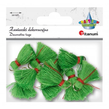 Green decorative tassels,...