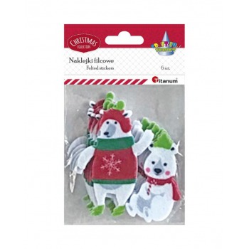 Polar bear felt stickers, 6...