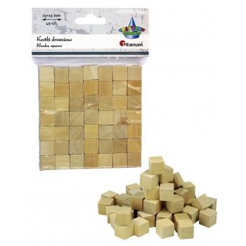 Wooden cubes 15x15mm 49 pcs...