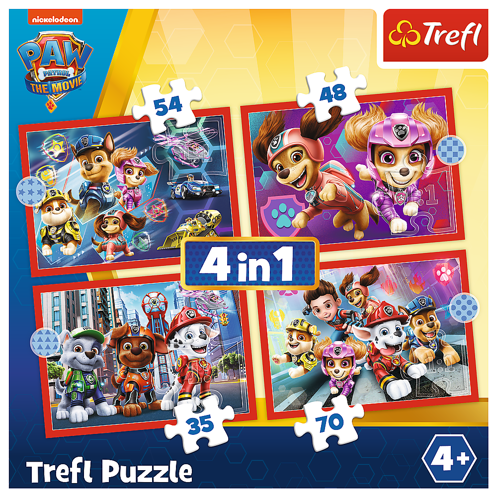 Puzzle 4in1 Paw Patrol in the city of Trefl 4+