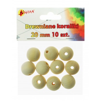 Wooden beads 20mm 10pcs Shan