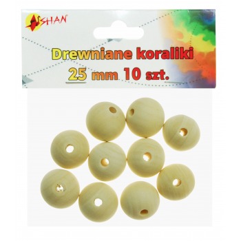 Wooden beads 25mm 10pcs Shan