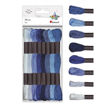 Mulina in blue tone 8 pcs...