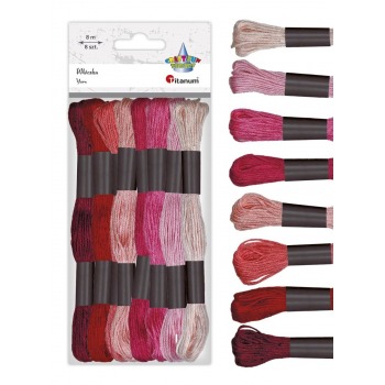 Mulina in red tone 8 pcs 8m...