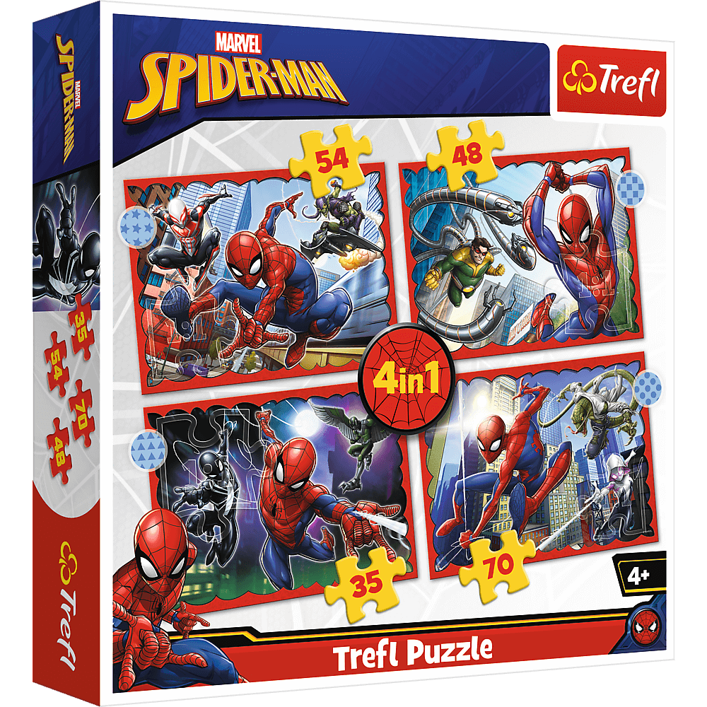 Marvel SPIDER-MAN 4 Puzzle Pack 48 pieces Super Hero 11.2 x 15