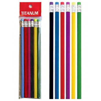 Set of 6 HB suede pencils...
