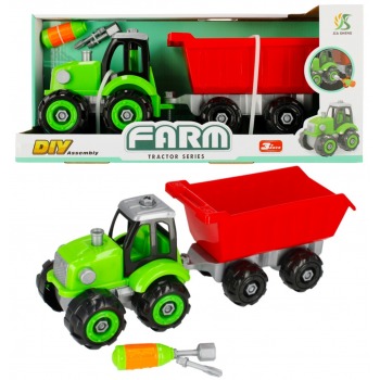 Turning tractor with red...