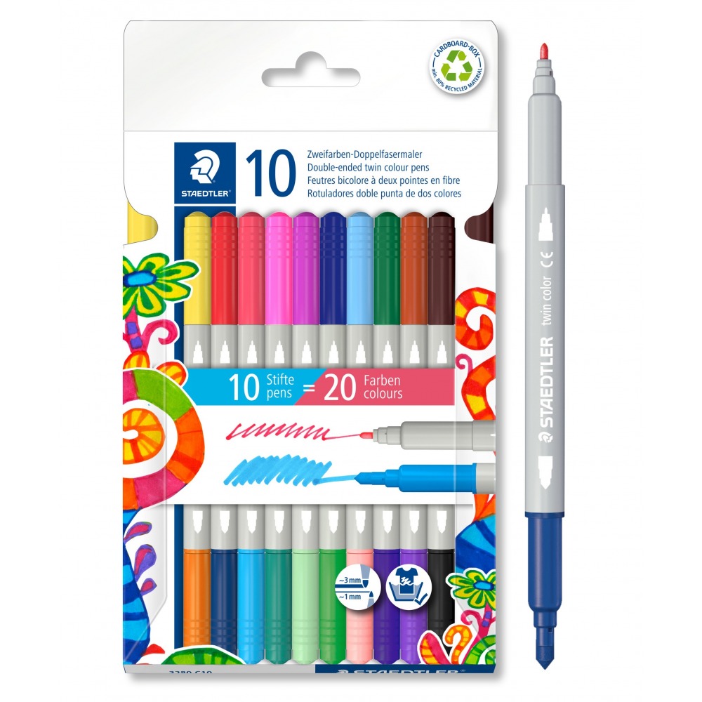 Staedtler Washable Felt Tip Markers for Kids, Ideal for Coloring & Drawing,  24 Pack, 325 WP24