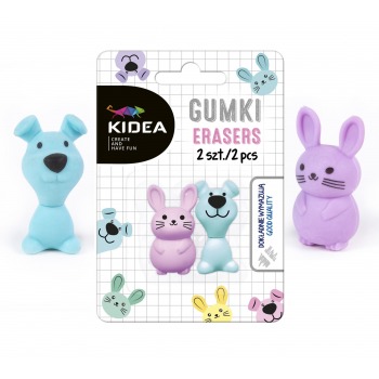 Erasers animals 2 pcs Kidea