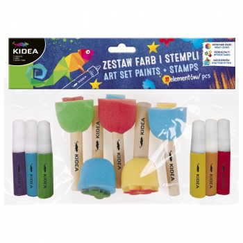 A set of paints and stamps...