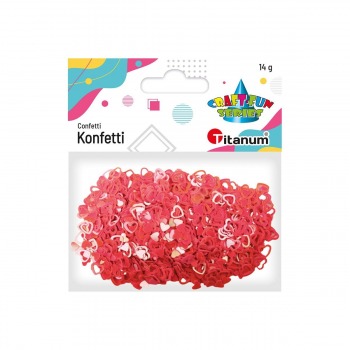 Red heart confetti 14g Titanum