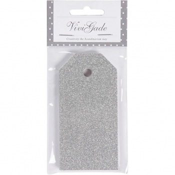 Gift tags silver glitter...