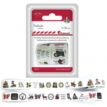 Christmas stickers on tape...