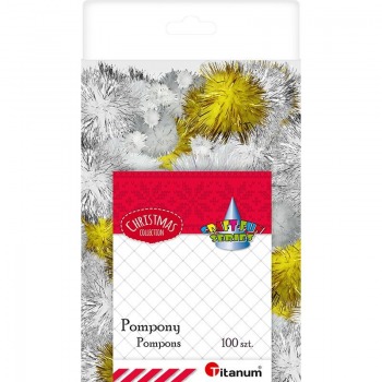 Pompoms mix gold silver...