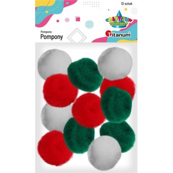 Pompony zielone czerwone...