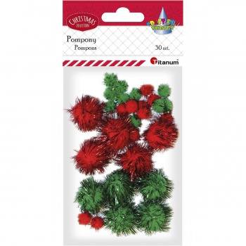 Glitzerbommeln grün rot 30...