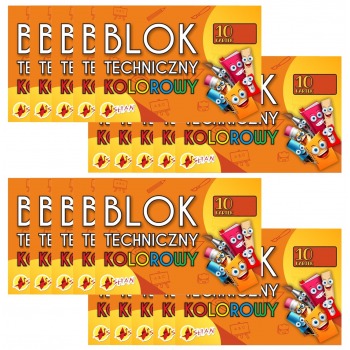 Blok techniczny kolorowy A4...