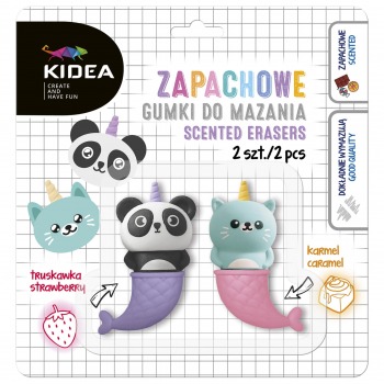 Scented cat/panda eraser Kidea