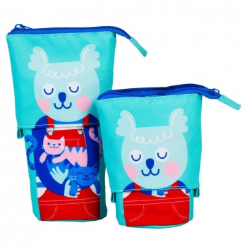 A pencil case, zip-up...