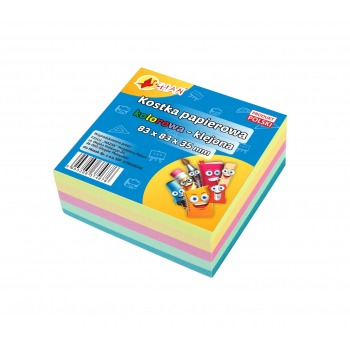 Colored paper cube glued...