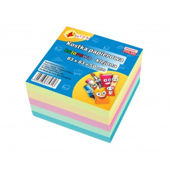 Colored paper cube glued...