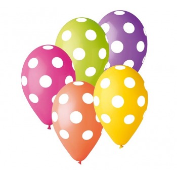 Premium polka dots 12 "/ 5 pcs