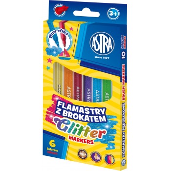 Glitter markers 6 pcs Astra