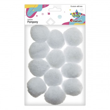 White pompons 50mm 12pcs...