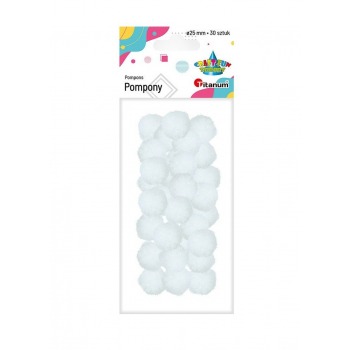 Weiße Pompons 25mm 30Stück...