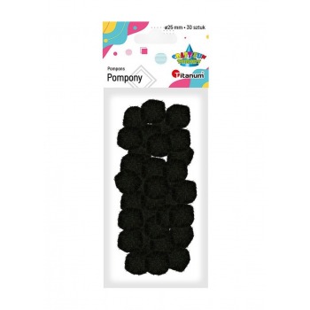 Black pompons 25mm 30pcs...