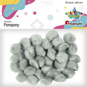 Acryl Pompons grau 25mm...