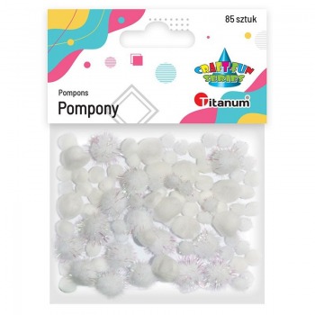 White and glitter pompons...