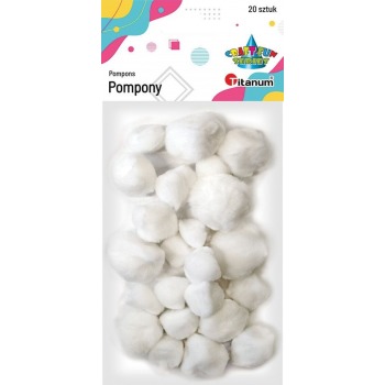 White acrylic pompons 20pcs...