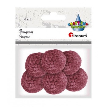 Pink yarn pompons 30mm 6pcs...