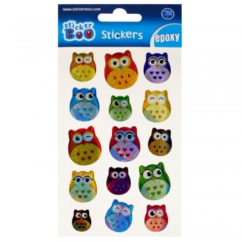 Convex epoxy stickers Owls...