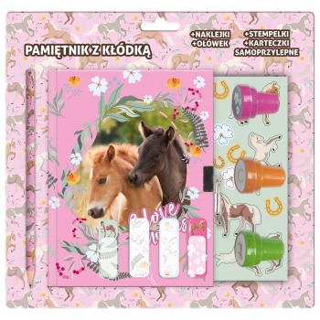 Diary with padlock + stamps...