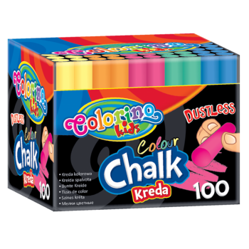 Colorations - White Dustless Chalk, 100pcs.