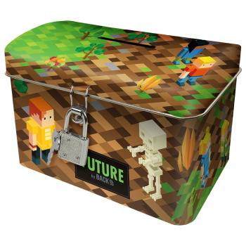 Skarbonka metalowa z kłódką...