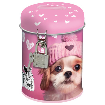 Skarbonka metalowa z kłódką...