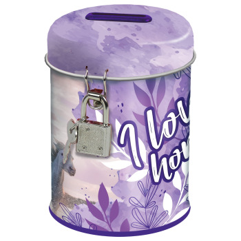 Skarbonka metalowa z kłódką...