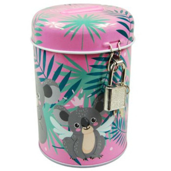 Skarbonka metalowa z kłódką...