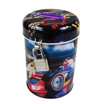 Skarbonka metalowa z kłódką...