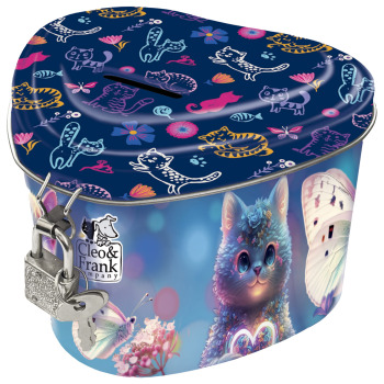 Skarbonka metalowa z kłódką...