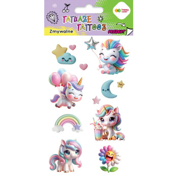 Tatuaże zmywalne jednorożce...