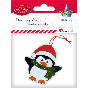 Dekoracja drewniana pingwin...